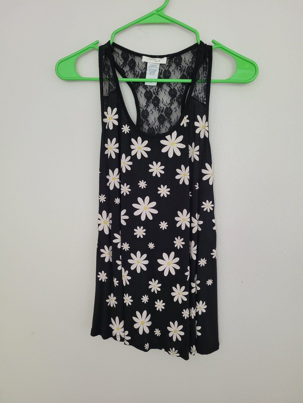 Black Daisy Lace-Back Tank
